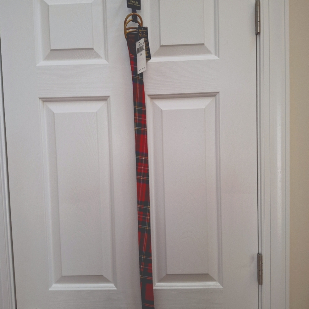 Two Ralph Lauren men's plaid belt 32 and 34 bundle one price